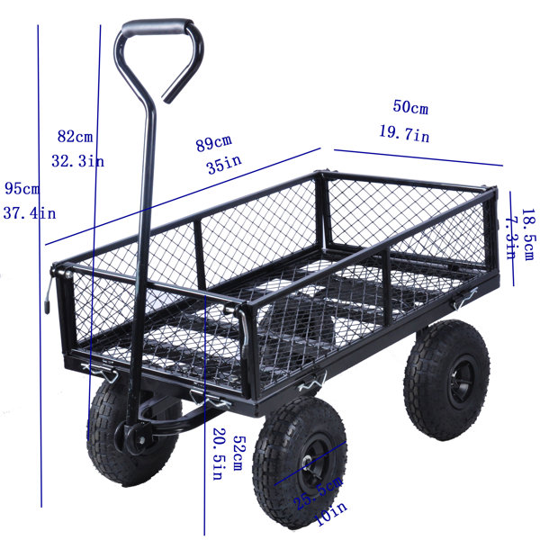 WFX Utility 95cm H x 89cm W x 50cm D 150kg Garden Platform Trolley Wayfair.co.uk